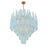 Crystorama Ollie 21 Light Chandelier, Brass/Sand Glass Blue