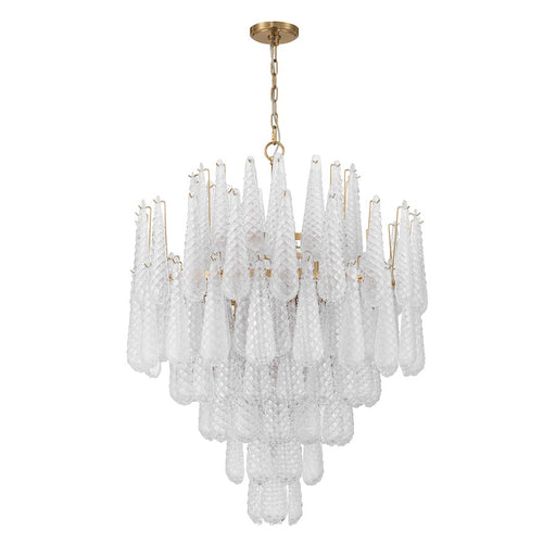 Crystorama Ollie 21 Light Chandelier, Brass/Sand Glass Clear