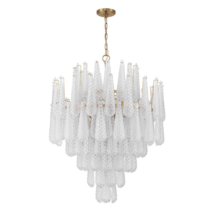 Crystorama Ollie 21 Light Chandelier, Brass/Sand Glass Clear