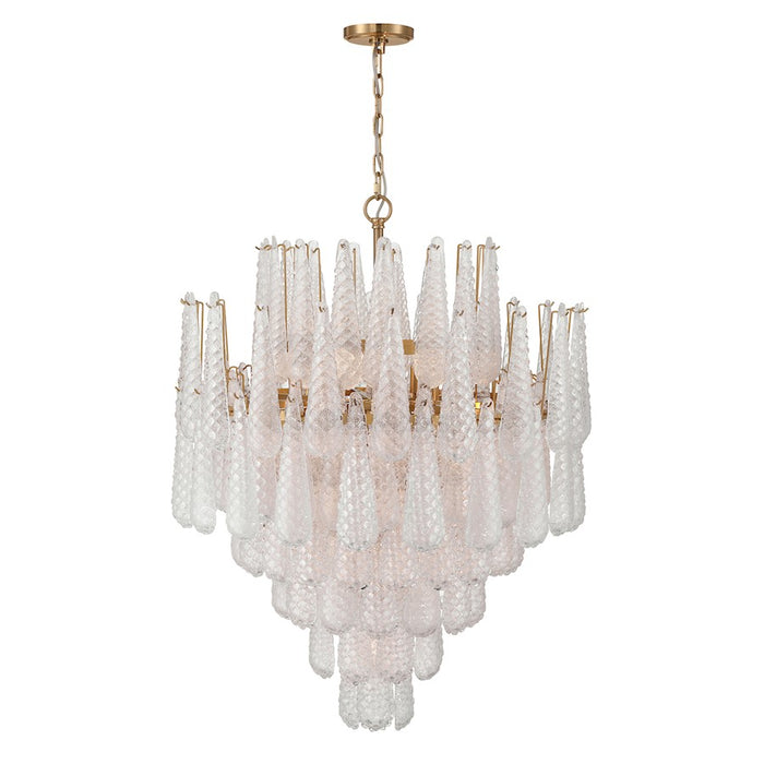 Crystorama Ollie 21 Light Chandelier, Brass/Sand Glass Clear