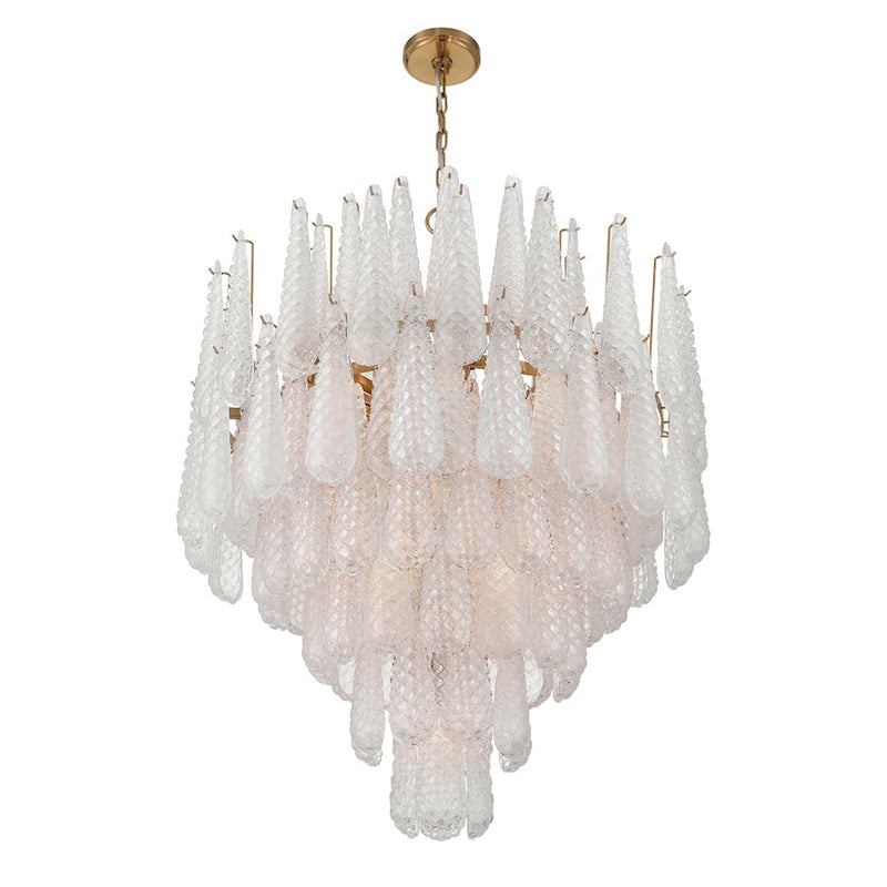 Crystorama Ollie 21 Light Chandelier, Brass/Sand Glass Clear