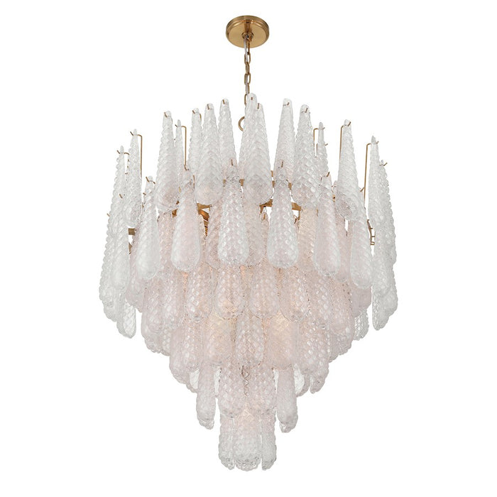 Crystorama Ollie 21 Light Chandelier, Brass/Sand Glass Clear