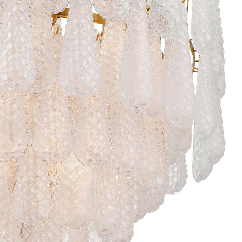 Crystorama Ollie 21 Light Chandelier, Brass/Sand Glass Clear