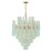 Crystorama Ollie 21 Light Chandelier, Brass/Sand Glass Green