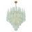 Crystorama Ollie 21 Light Chandelier, Brass/Sand Glass Green