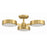 Crystorama Orson 3 Light Semi Flush Mount, Modern Gold/Stone