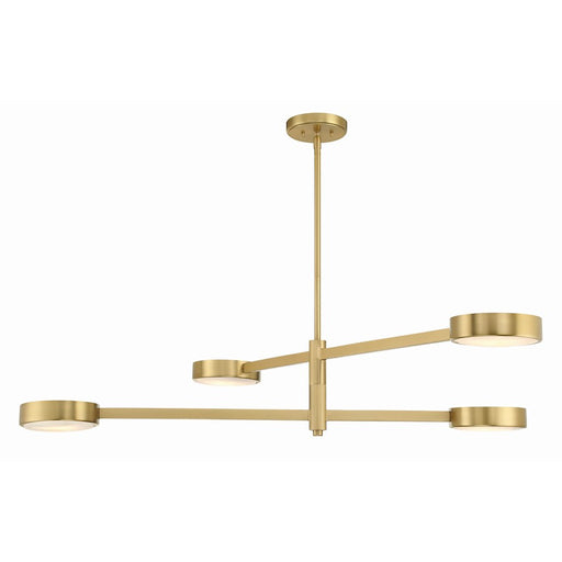 Crystorama Orson 4 Light Chandelier, Modern Gold/Stone