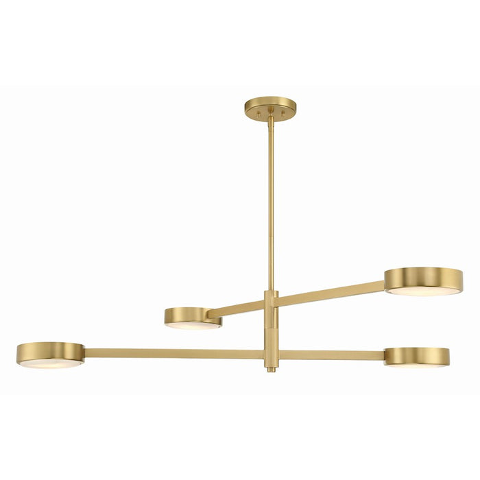 Crystorama Orson 4 Light Chandelier, Modern Gold/Stone