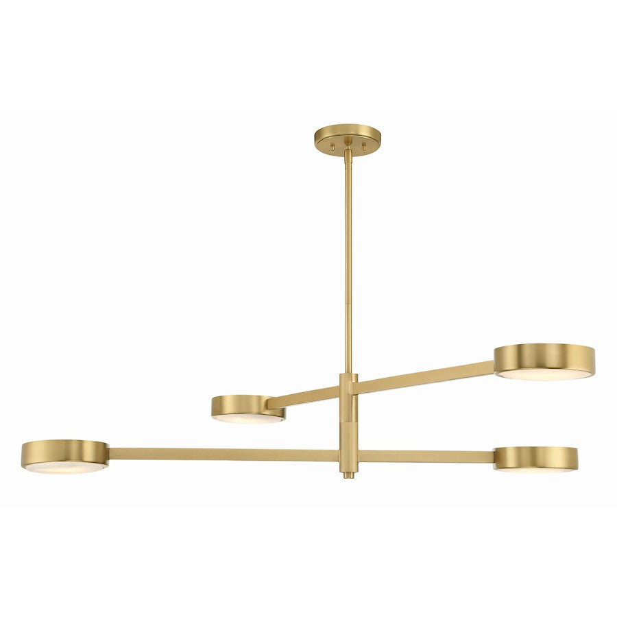Crystorama Orson 4 Light Chandelier, Modern Gold/Stone