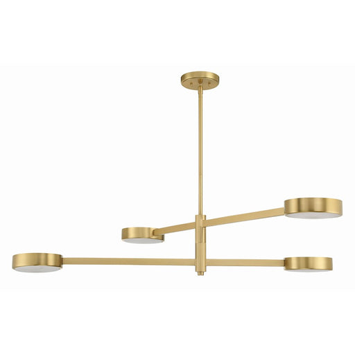 Crystorama Orson 4 Light Chandelier, Modern Gold/Stone