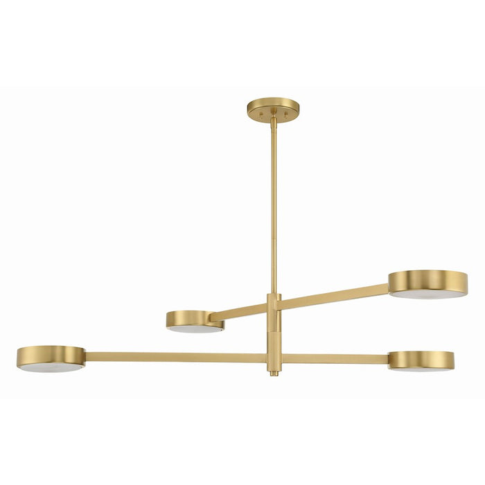 Crystorama Orson 4 Light Chandelier, Modern Gold/Stone