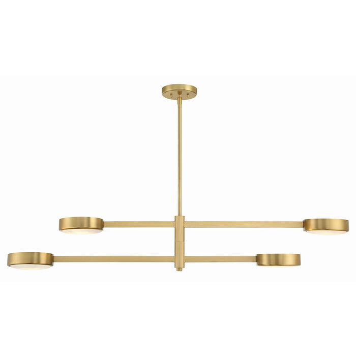 Crystorama Orson 4 Light Chandelier, Modern Gold/Stone