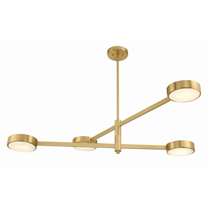 Crystorama Orson 4 Light Chandelier, Modern Gold/Stone
