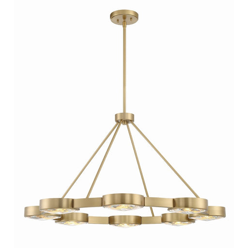 Crystorama Orson 8 Light Pendant, Modern Gold/Clear