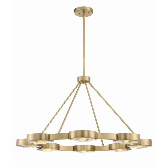 Crystorama Orson 8 Light Pendant, Modern Gold/Clear