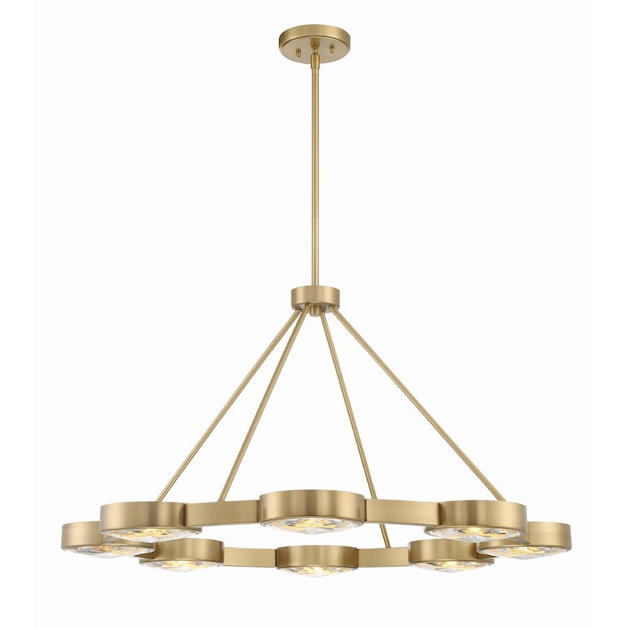 Crystorama Orson 8 Light Pendant, Modern Gold/Clear