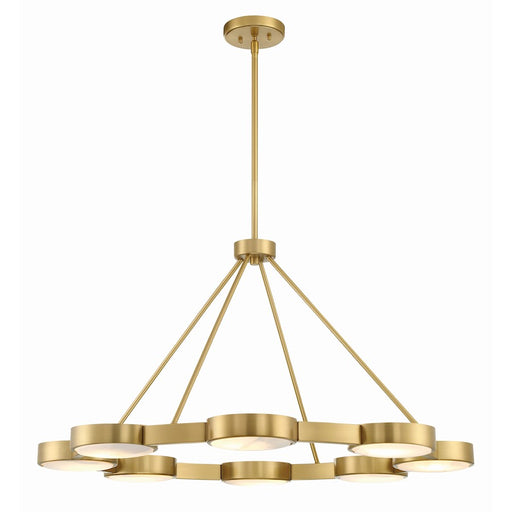 Crystorama Orson 8 Light Chandelier, Modern Gold/Stone