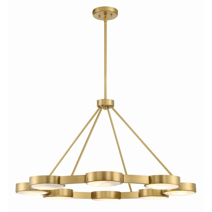 Crystorama Orson 8 Light Chandelier, Modern Gold/Stone