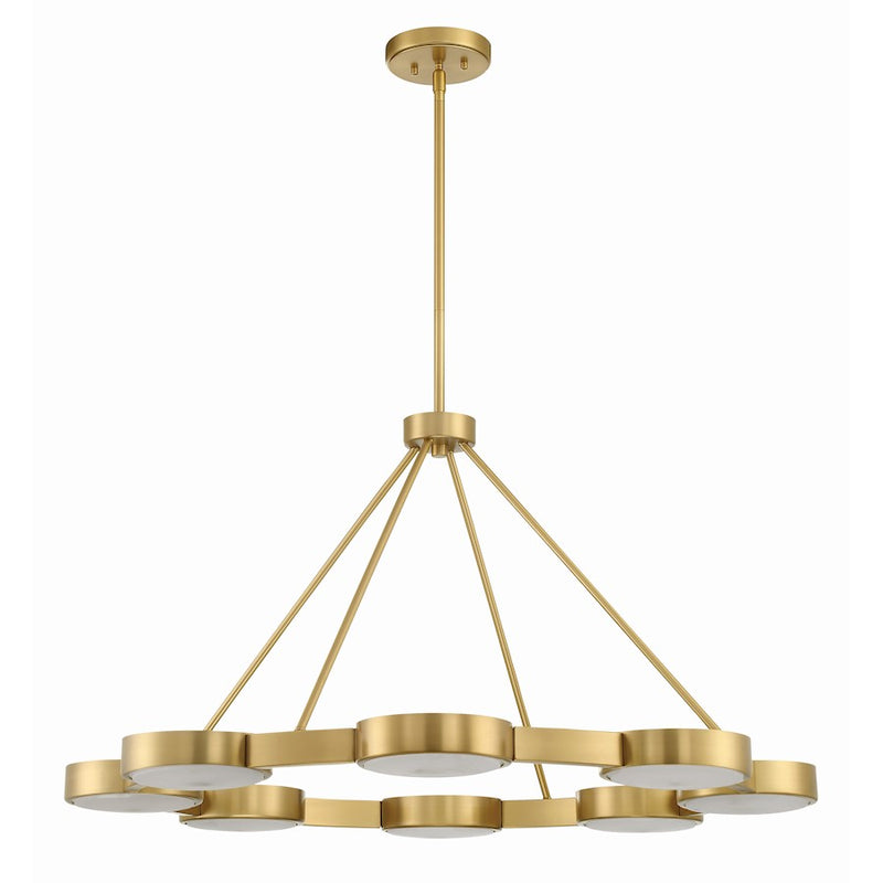 Crystorama Orson 8 Light Chandelier, Modern Gold/Stone