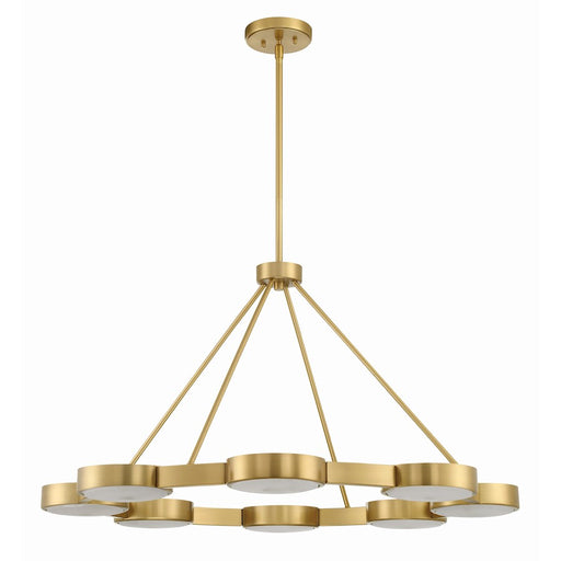 Crystorama Orson 8 Light Chandelier, Modern Gold/Stone