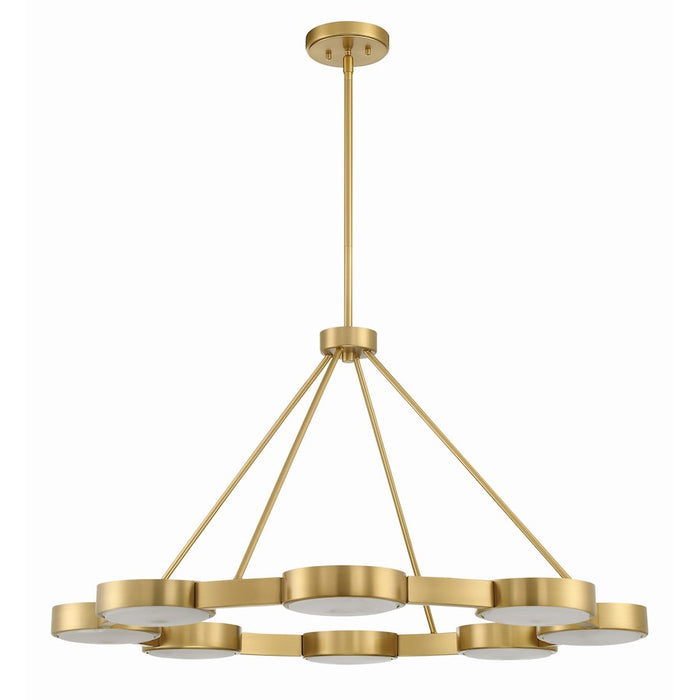 Crystorama Orson 8 Light Chandelier, Modern Gold/Stone