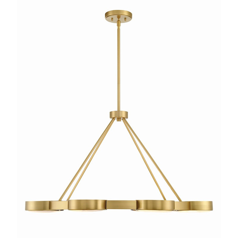 Crystorama Orson 8 Light Chandelier, Modern Gold/Stone