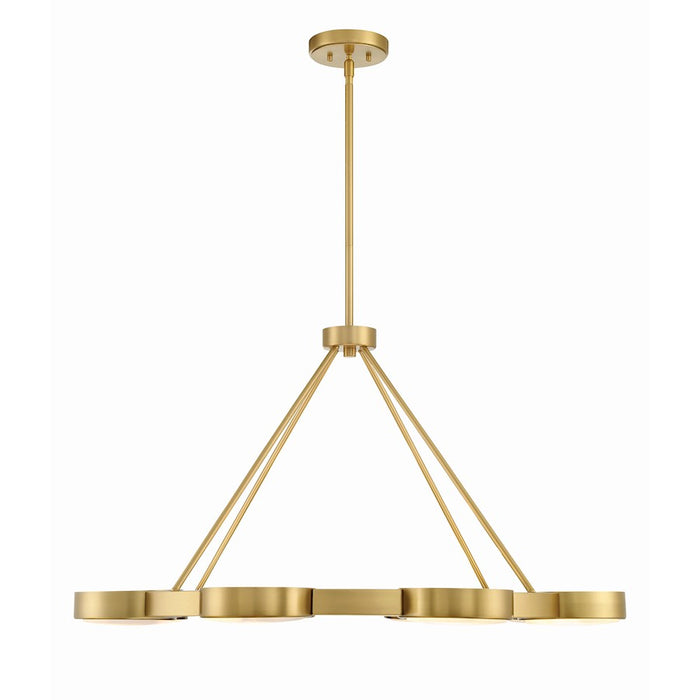 Crystorama Orson 8 Light Chandelier, Modern Gold/Stone