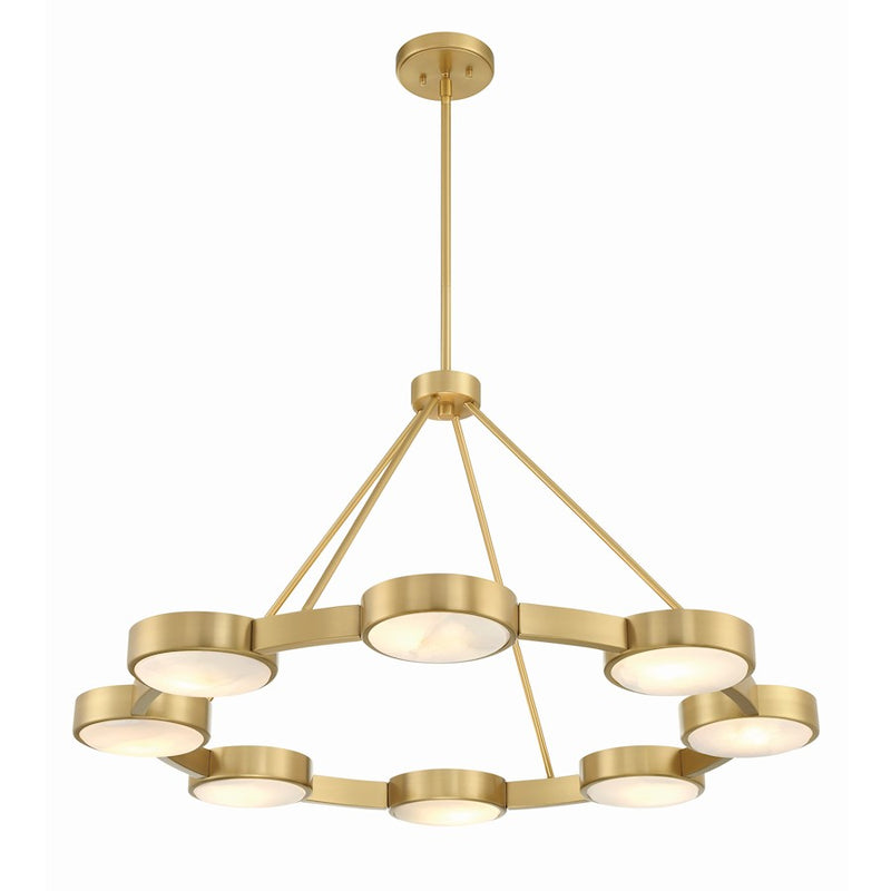 Crystorama Orson 8 Light Chandelier, Modern Gold/Stone