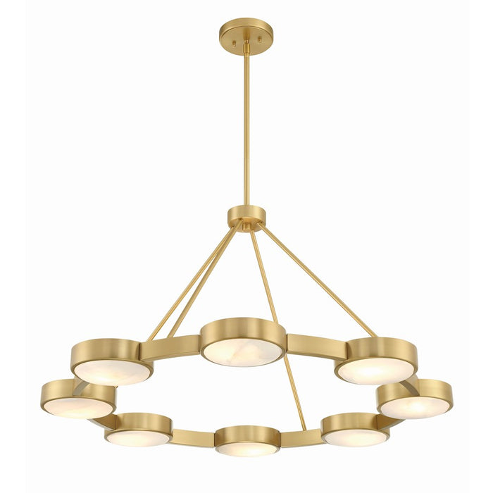 Crystorama Orson 8 Light Chandelier, Modern Gold/Stone