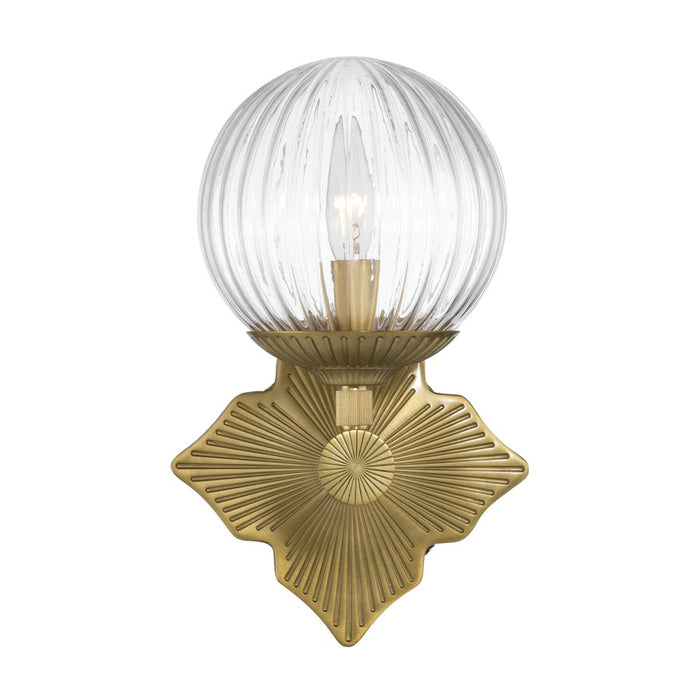 Crystorama Orly 1 Light 7.5" Sconce, Aged Brass/Clear