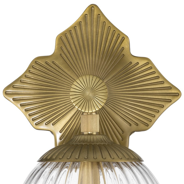Crystorama Orly 1 Light 7.5" Sconce, Aged Brass/Clear