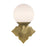 Crystorama Orly 1 Light 7.5" Sconce, Aged Brass/White