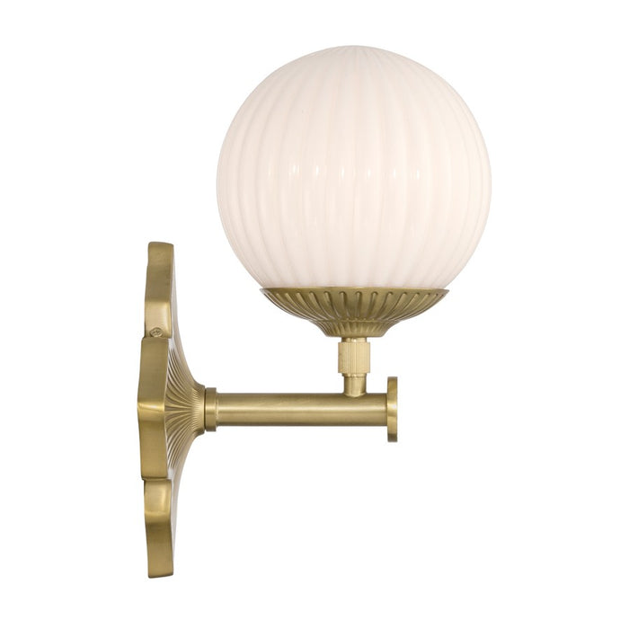 Crystorama Orly 1 Light 7.5" Sconce, Aged Brass/White