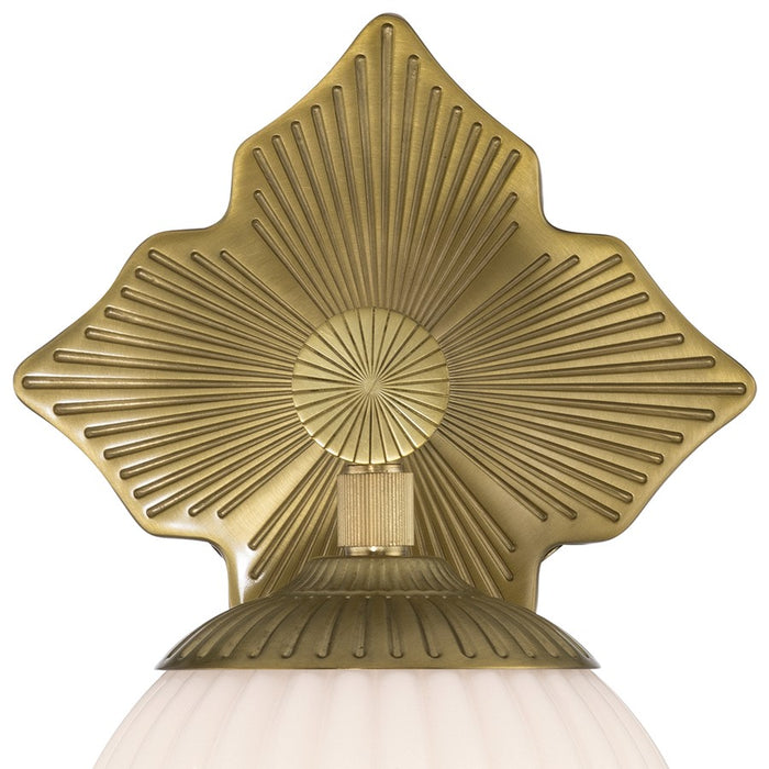 Crystorama Orly 1 Light 7.5" Sconce, Aged Brass/White