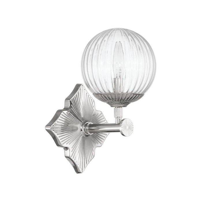 Crystorama Orly 1 Light 7.5" Sconce, Polished Nickel/Clear