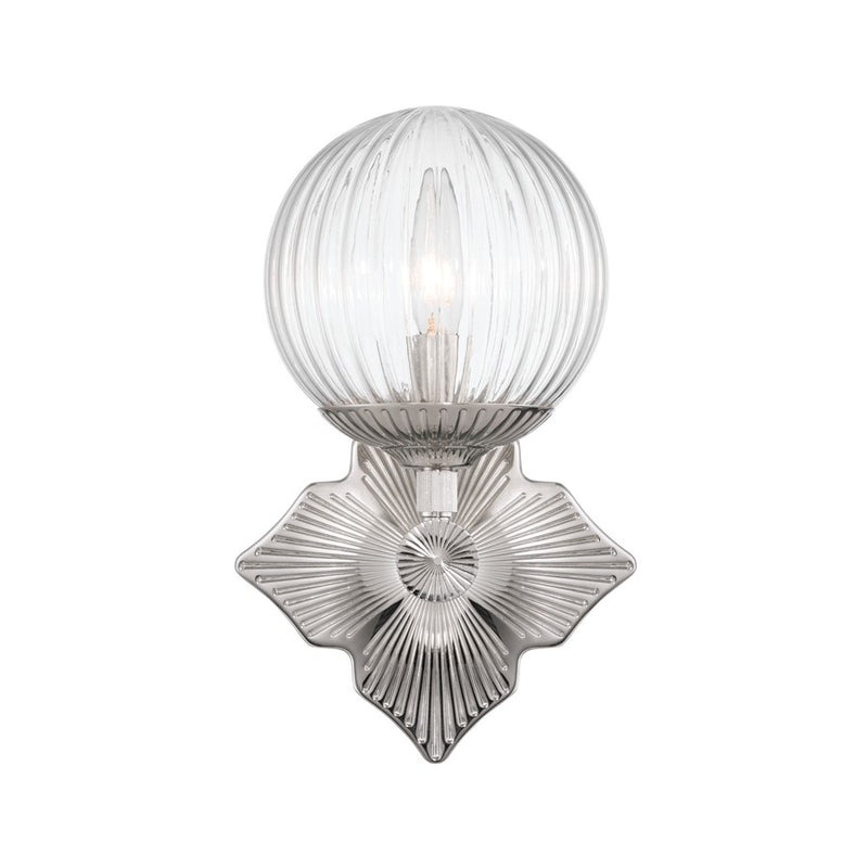 Crystorama Orly 1 Light 7.5" Sconce, Polished Nickel/Clear