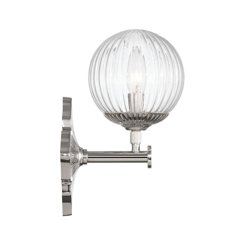 Crystorama Orly 1 Light 7.5" Sconce, Polished Nickel/Clear