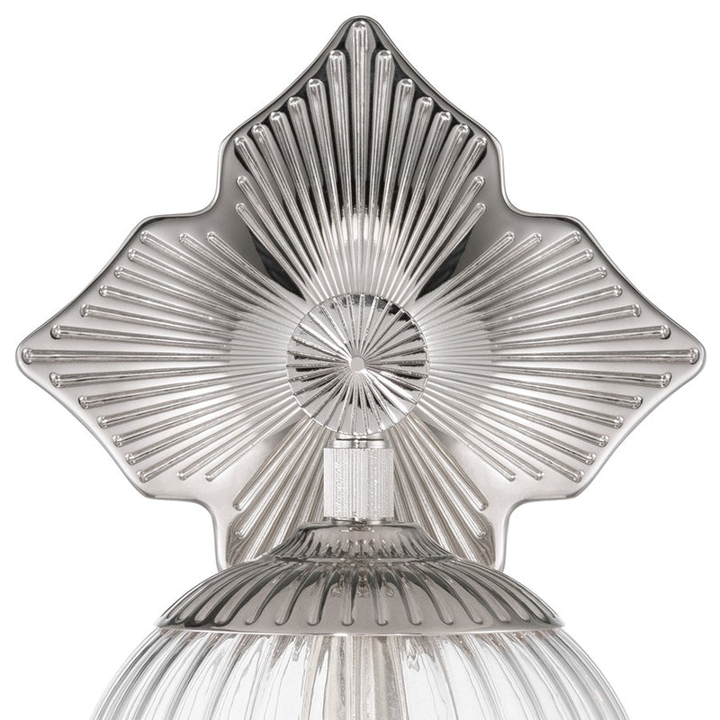 Crystorama Orly 1 Light 7.5" Sconce, Polished Nickel/Clear