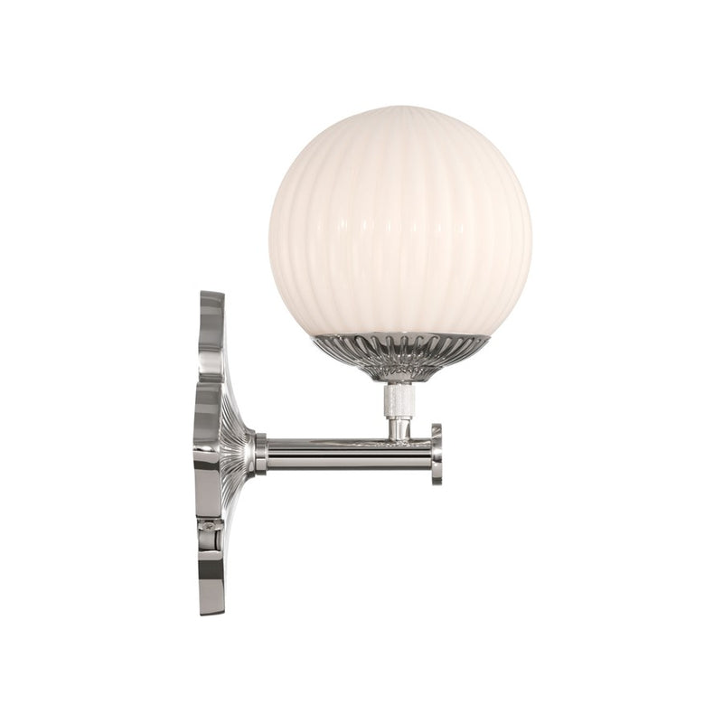 Crystorama Orly 1 Light 7.5" Sconce, Polished Nickel/White