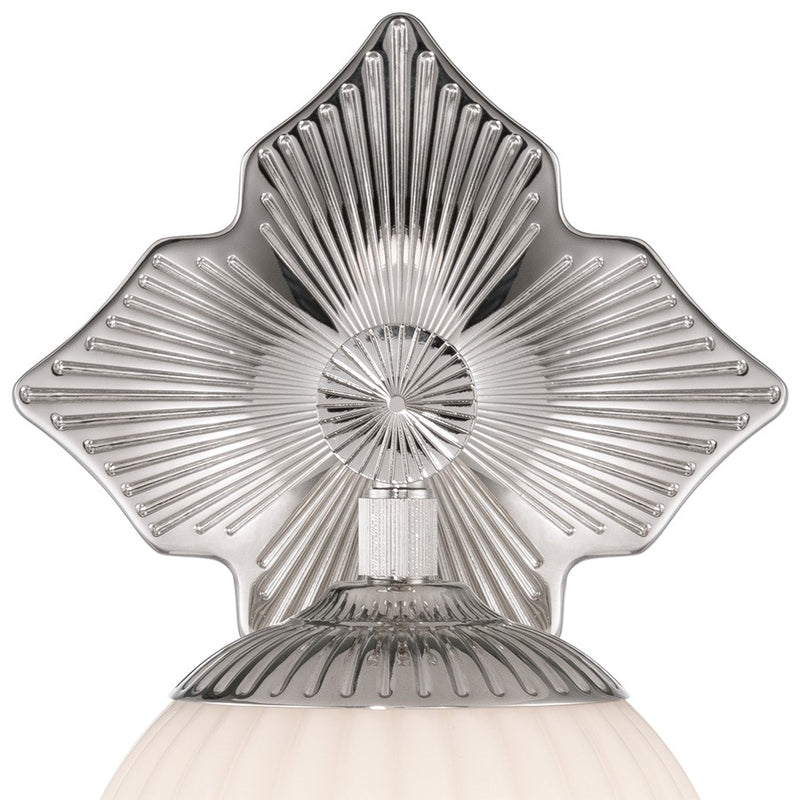 Crystorama Orly 1 Light 7.5" Sconce, Polished Nickel/White