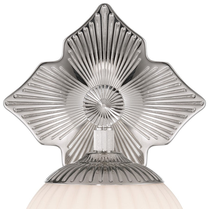 Crystorama Orly 1 Light 7.5" Sconce, Polished Nickel/White