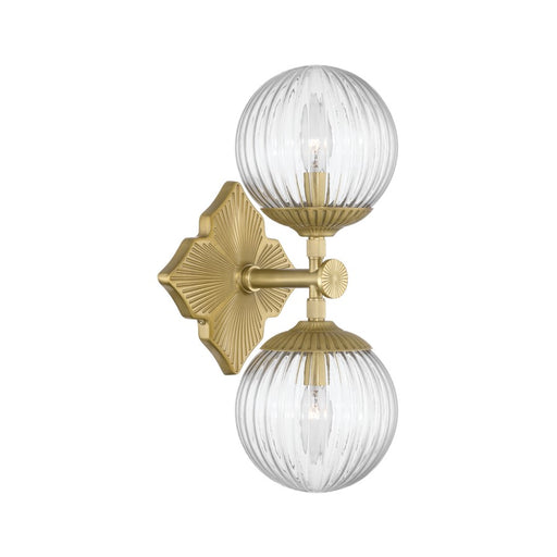 Crystorama Orly 2 Light 7.5" Sconce, Aged Brass/Clear - ORY-1002-AG-CL