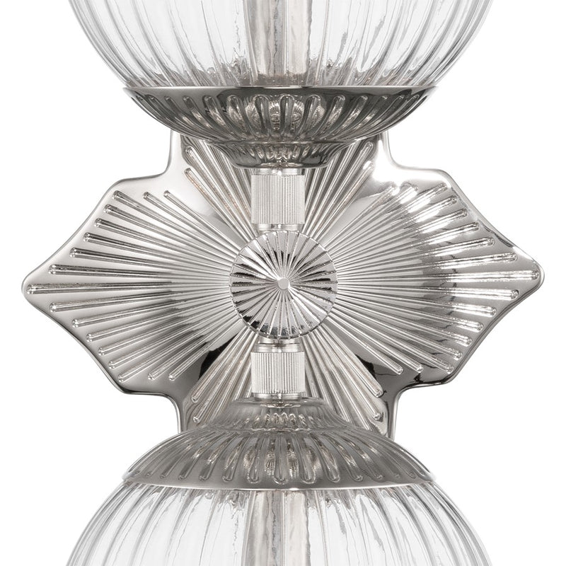 Crystorama Orly 2 Light 7.5" Sconce, Polished Nickel/Clear