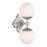 Crystorama Orly 2 Light 7.5" Sconce, Polished Nickel/White - ORY-1002-PN-WH