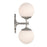 Crystorama Orly 2 Light 7.5" Sconce, Polished Nickel/White