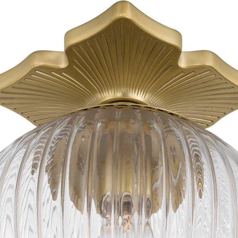 Crystorama Orly 1 Light 10" Semi Flush Mount, Aged Brass/Clear