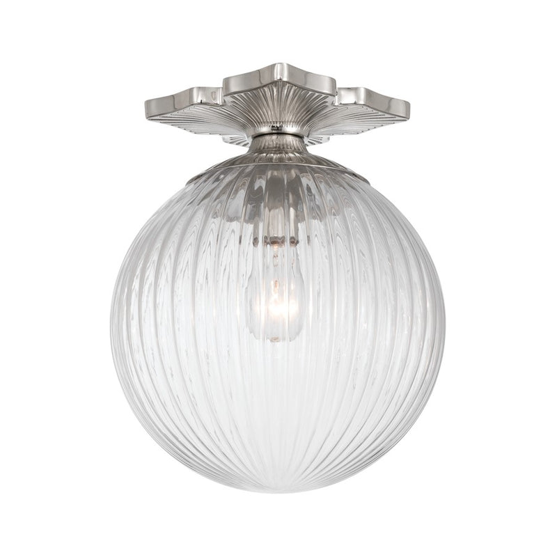 Crystorama Orly 1Lt 10" Semi Flush Mount, Polished Nickel/Clear