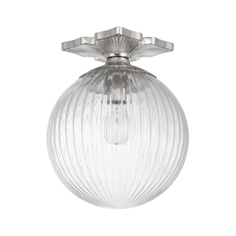 Crystorama Orly 1Lt 10" Semi Flush Mount, Polished Nickel/Clear