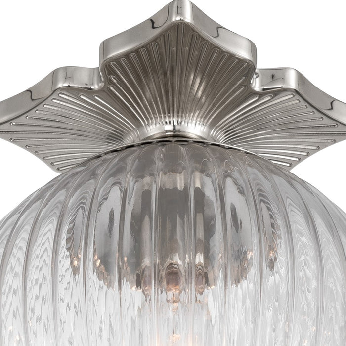 Crystorama Orly 1Lt 10" Semi Flush Mount, Polished Nickel/Clear