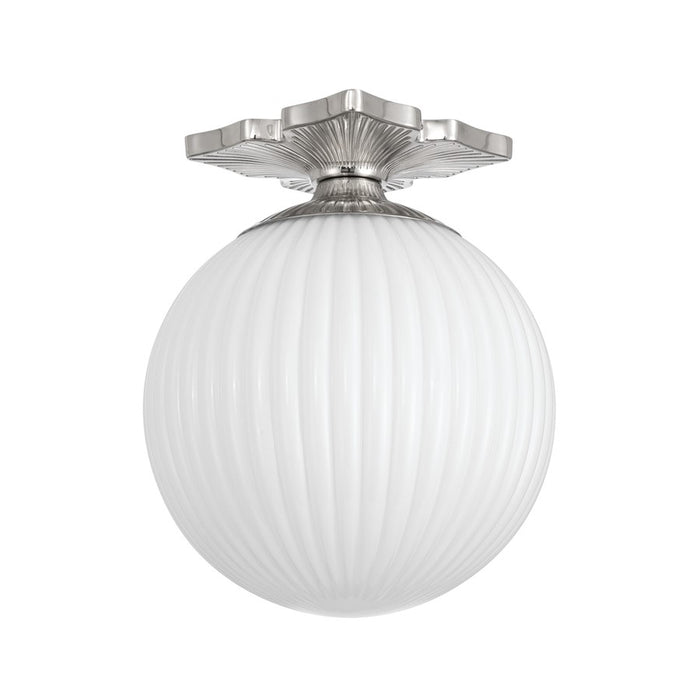 Crystorama Orly 1Lt 10" Semi Flush Mount, Polished Nickel/White